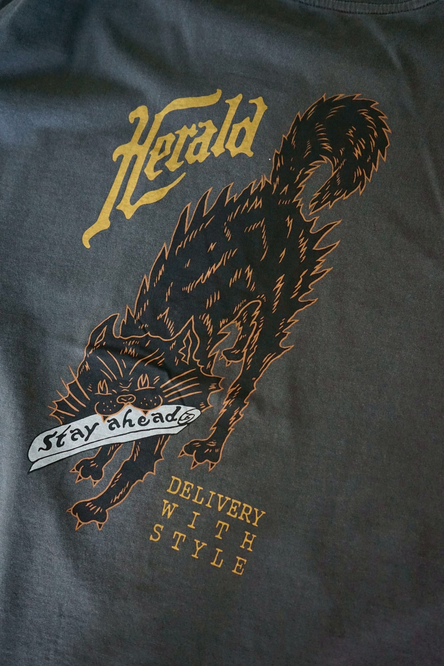 BLACK CATS  POCKET TEE  Herald × NUTS ART WORKS